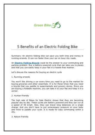 5 benefits 5 benefits of of an