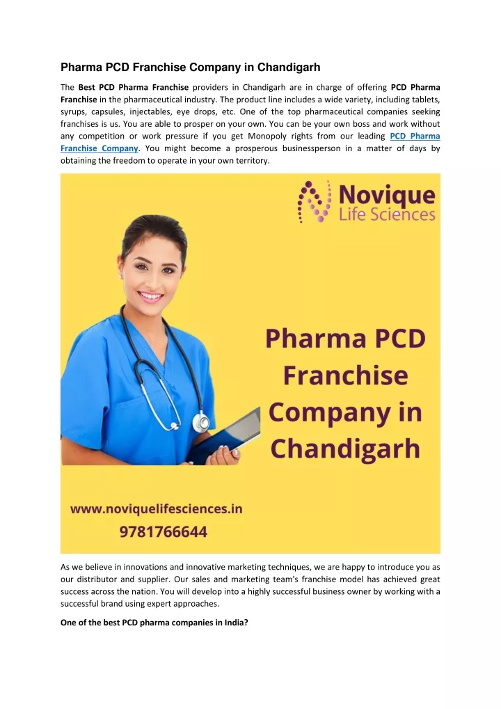 pharma pcd franchise company in chandigarh