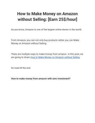 How to Make Money on Amazon without Selling_ [Earn 25$_hour]