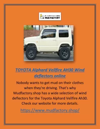 Toyota Alphard Vellfire Ah30 Wind Deflectors Online | Mudfactory.shop