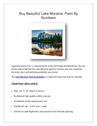 Buy Beautiful Lake Moraine, Paint By Numbers