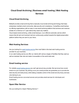 Cloud Email Archiving _ Business email hosting _ Web Hosting Services