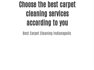 choose the best carpet cleaning services