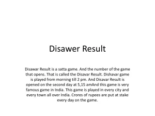disawer result
