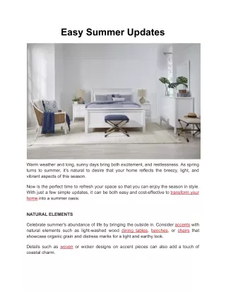 easy summer updates