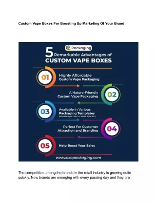 Custom Vape Boxes For Boosting Up Marketing Of Your Brand