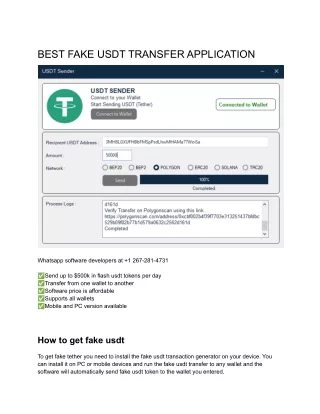 BEST FAKE USDT TRANSFER APPLICATION