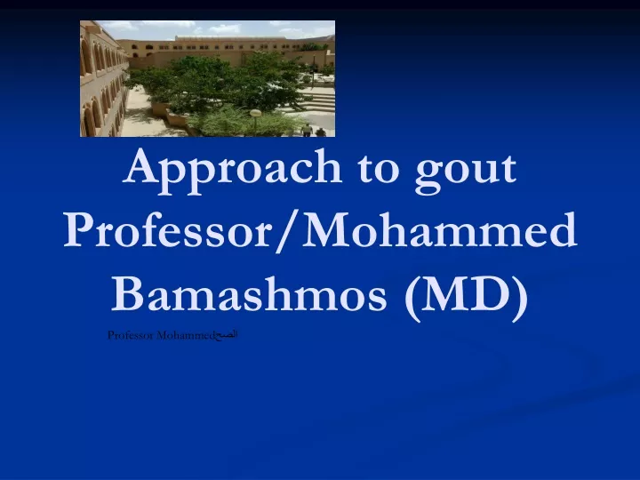 approach to gout professor mohammed bamashmos md