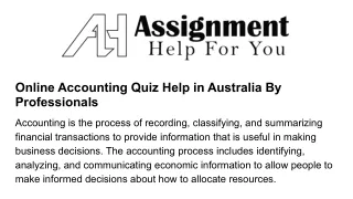 online accounting quiz help in australia