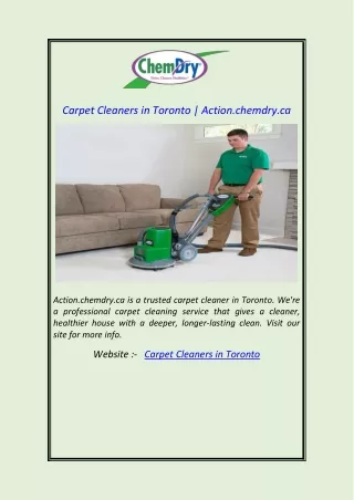Carpet Cleaners in Toronto Action.chemdry.ca
