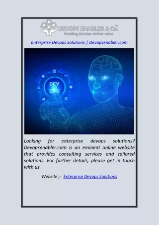 Enterprise Devops Solutions  Devopsenabler.com