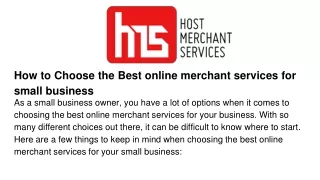how to choose the best online merchant services for small business
