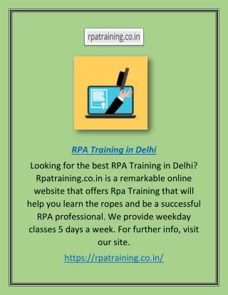 Rpa Training In Delhi | Rpatraining.co.in