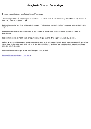 Criação de Sites em Porto Alegre