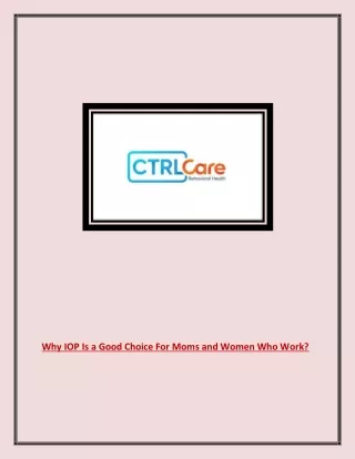 why iop is a good choice for moms and women