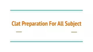 Clat Preparation For All Subject