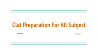 clat preparation for all subject