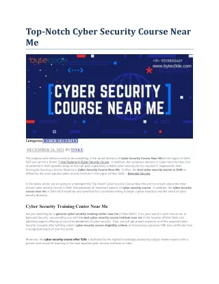top notch cyber security course near me