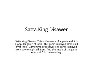 satta king disawer