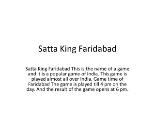 Satta King Faridabad