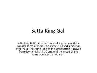 satta king gali