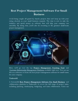 Best Project Management Software For Small Business
