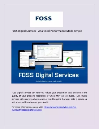 FOSS Digital Services - Analytical Performance Made Simple