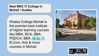 Best MSC IT College in Mohali - Kcatbs