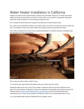 water heater installation in california imagine