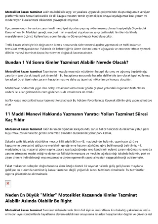 Dikkat: Motosiklet Kazalarında Yargıtay Kararları Nasıl Devralır Ve Bu Konuda Ne