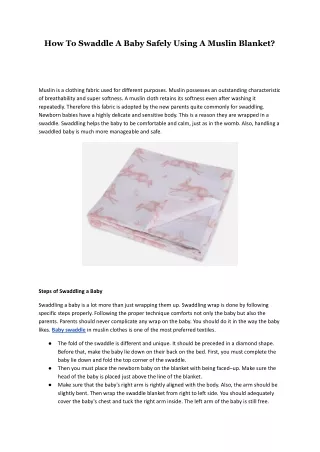 how to swaddle a baby safely using a muslin
