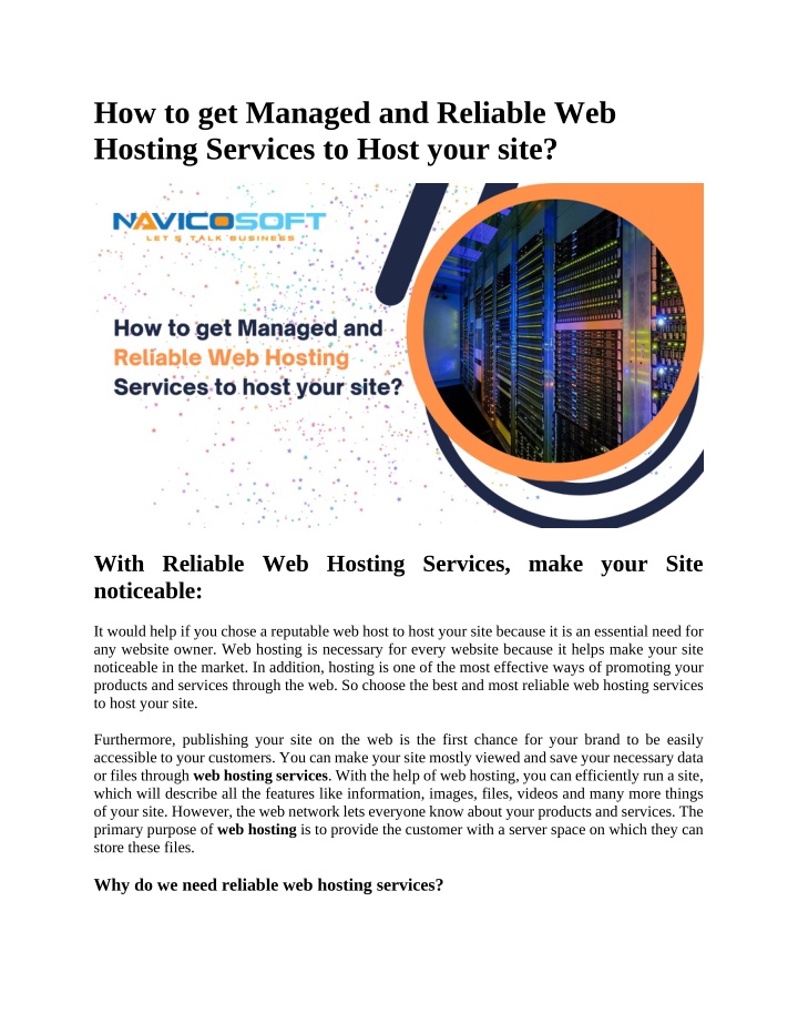 how to get managed and reliable web hosting