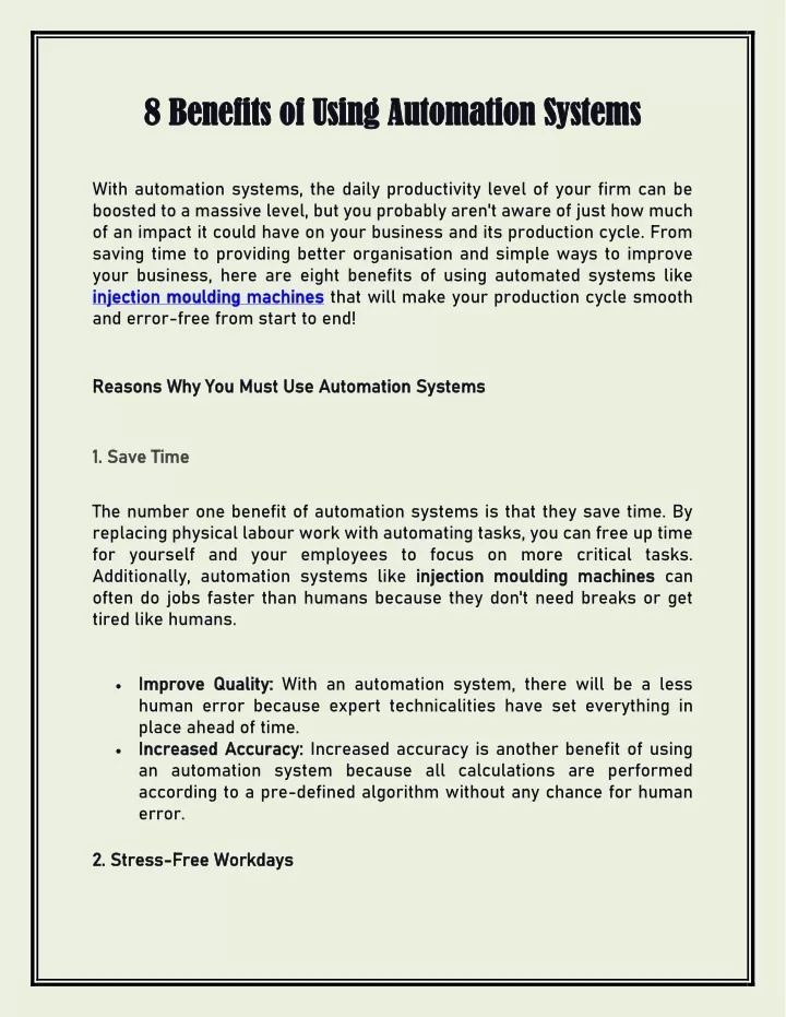 8 benefits of using automation system 8 benefits