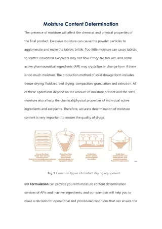 moisture content determination