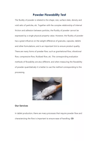 powder flowability test