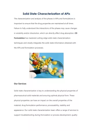 solid state characterization of apis