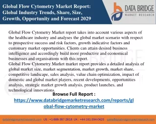 Global Flow Cytometry Market – Industry Trends and Forecast to 2029