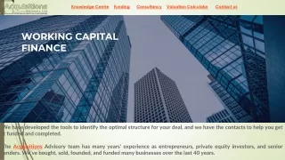 Working Capital Finance for Business in Uk | Acquisitionsadvisory.com