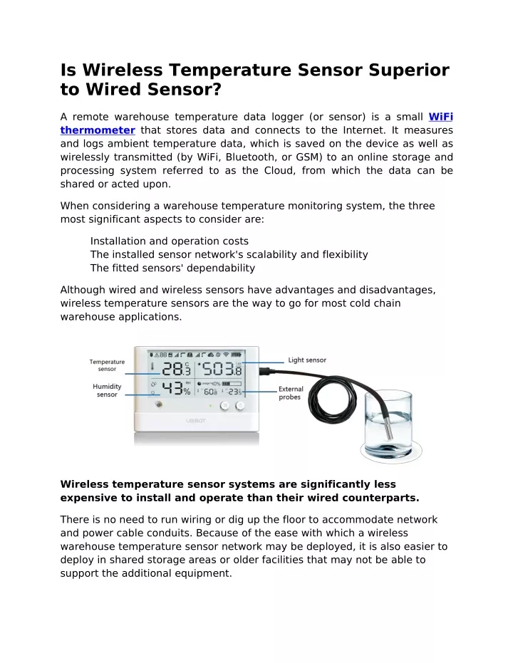 is wireless temperature sensor superior to wired