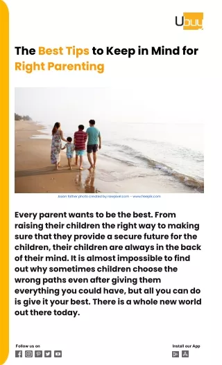 The Best Tips to Keep in Mind for Right Parenting