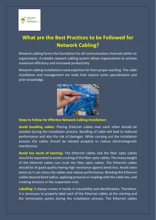 what are the best practices to be followed