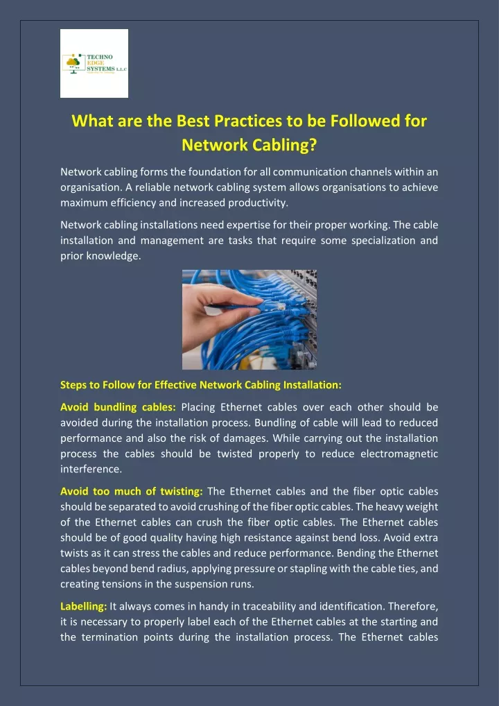 what are the best practices to be followed