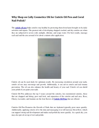 Cuticle oil Pen Coral Nail Polish pdf
