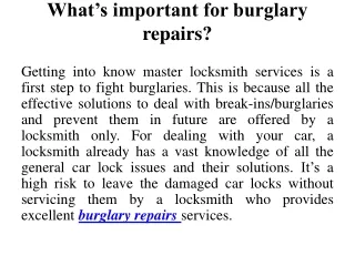Burglary repairs