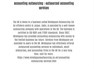 accounting outsourcing : outsourced accounting services