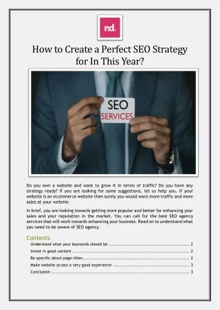 How to Create a Perfect SEO Strategy for In This Year