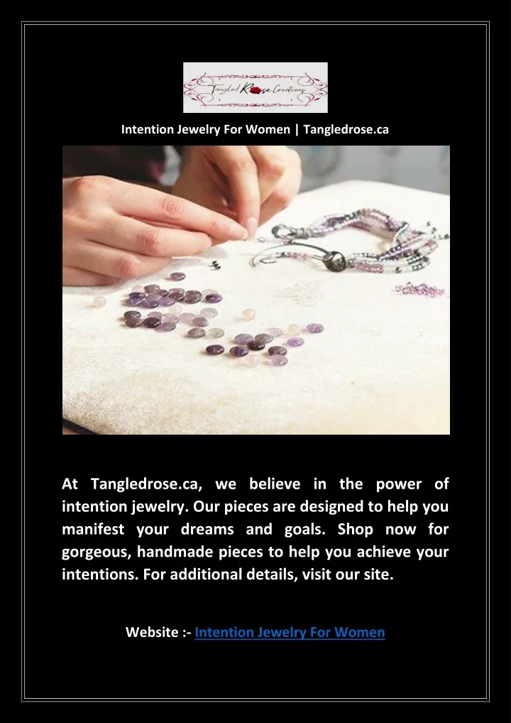 intention jewelry for women tangledrose ca