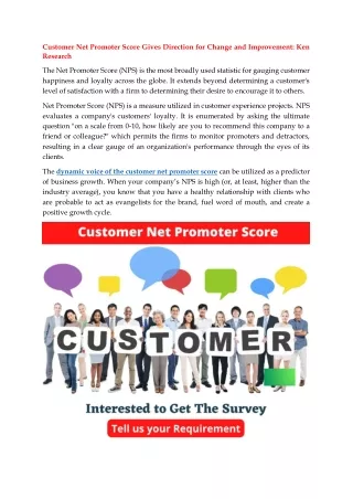 customer net promoter score gives direction