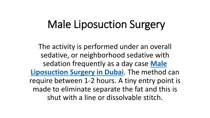 male liposuction surgery