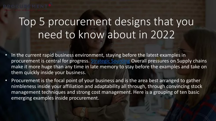 top 5 procurement designs that you need to know about in 2022